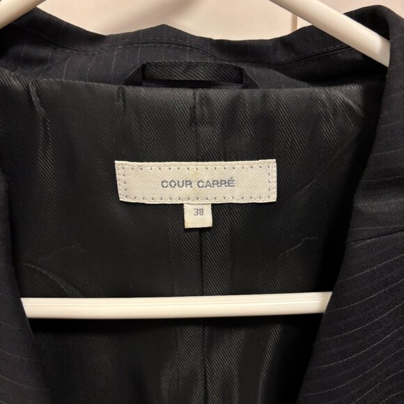 Cour Carre Women Wool Black Suit Blazer Jacket - Picture 4 of 5